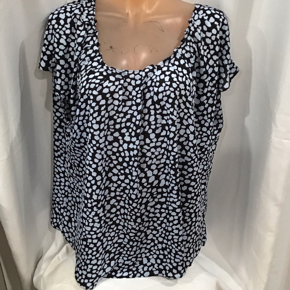 Joe Fresh Black and White Patterned Blouse
